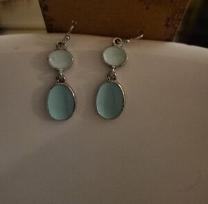 Elegant Silver and Blue Earrings